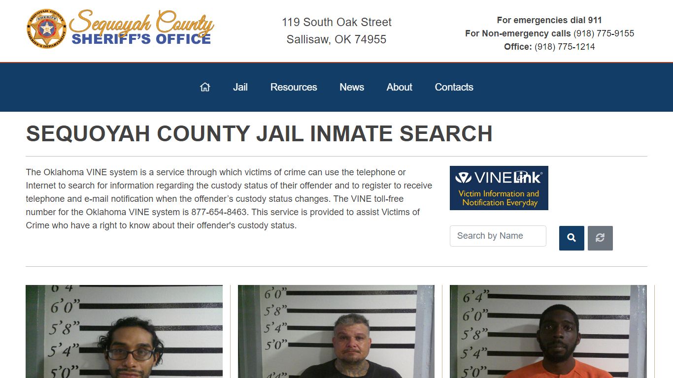 Inmate Search - Sequoyah County Sheriff's Office